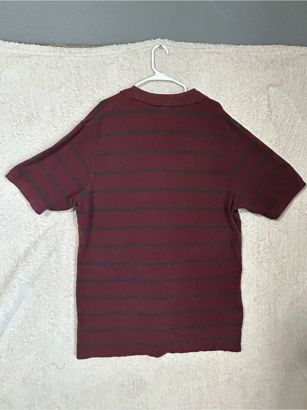 Ralph Lauren Rugby Polo Shirt 2X Tall Burgundy Green Stripe Casual Preppy Style
